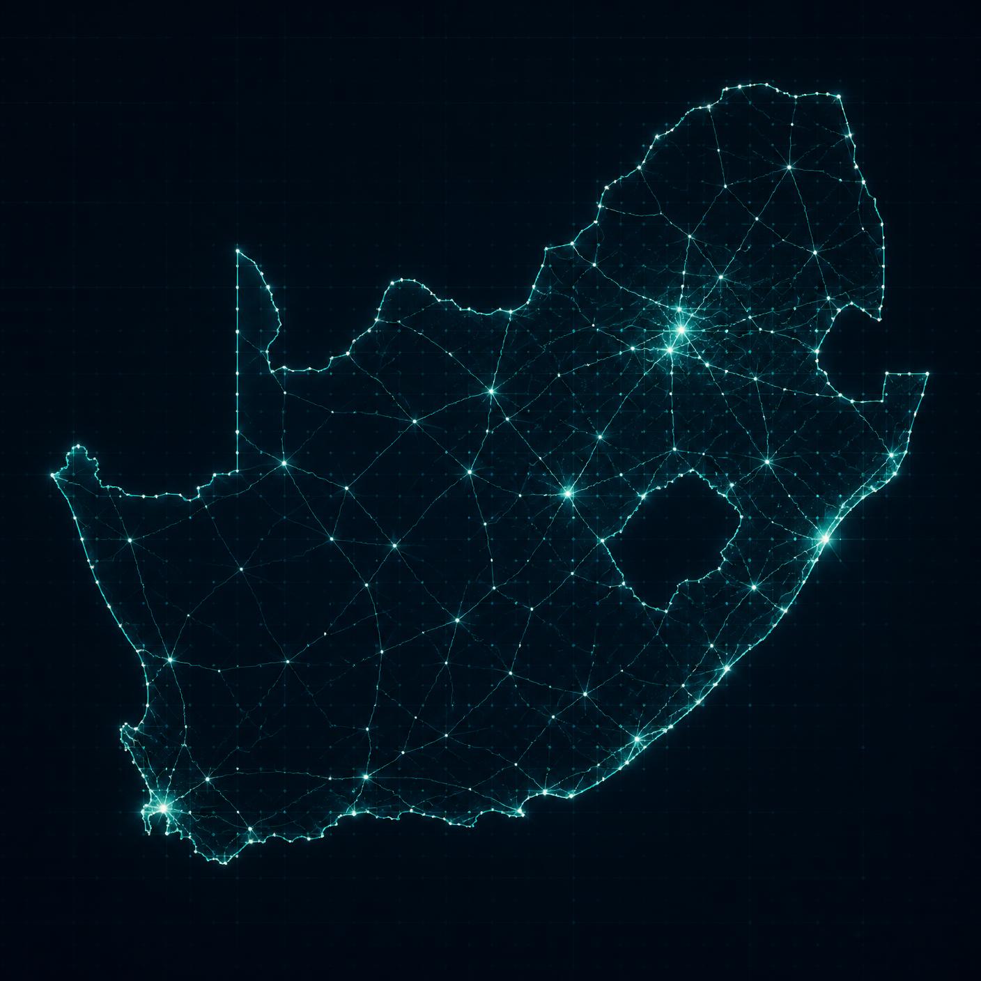 Stylised network map of South Africa